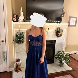 Elegant Blue Prom Dress